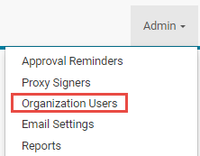 Screenshot of Organization Users