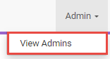 Screenshot of View Admins